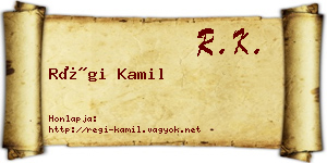 Régi Kamil névjegykártya